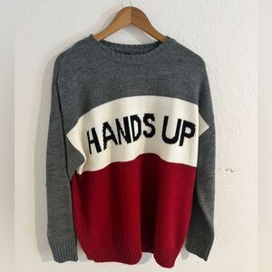 ZARA MAN "HANDS UP" “IN THE AIR” Colorblock Sweater Size Large